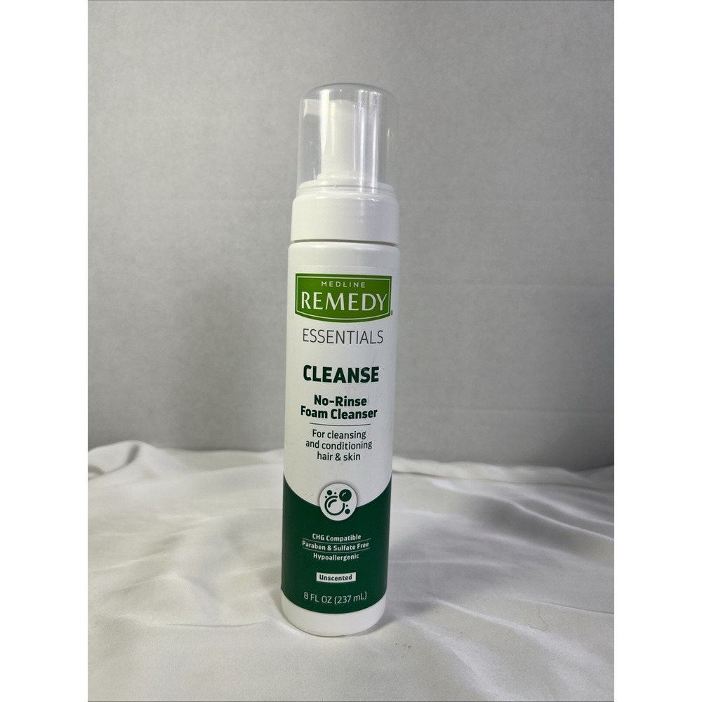 MEDLINE REMEDY ESSENTIALS NO-RINSE FOAM CLEANSER & CONDITIONER‎ HAIR & SKIN 8OZ